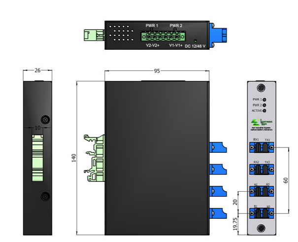 4x4 Industrial Bypass Optical Switch(Advance)