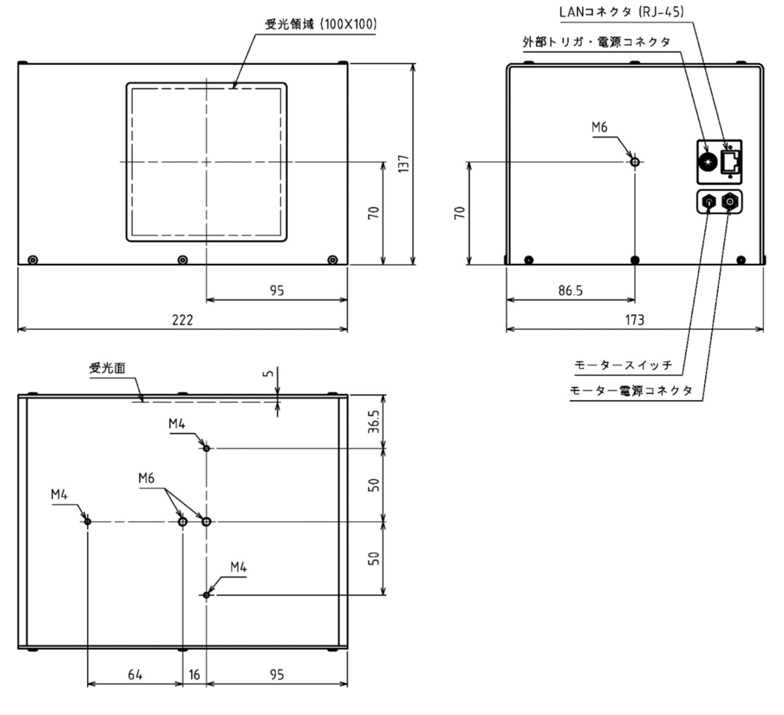 LBP-B100VIS-G の外観図