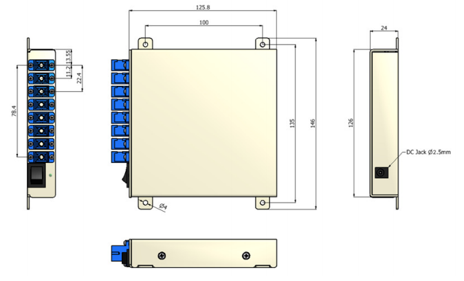 4X4 Industrial Bypass Optical Switch