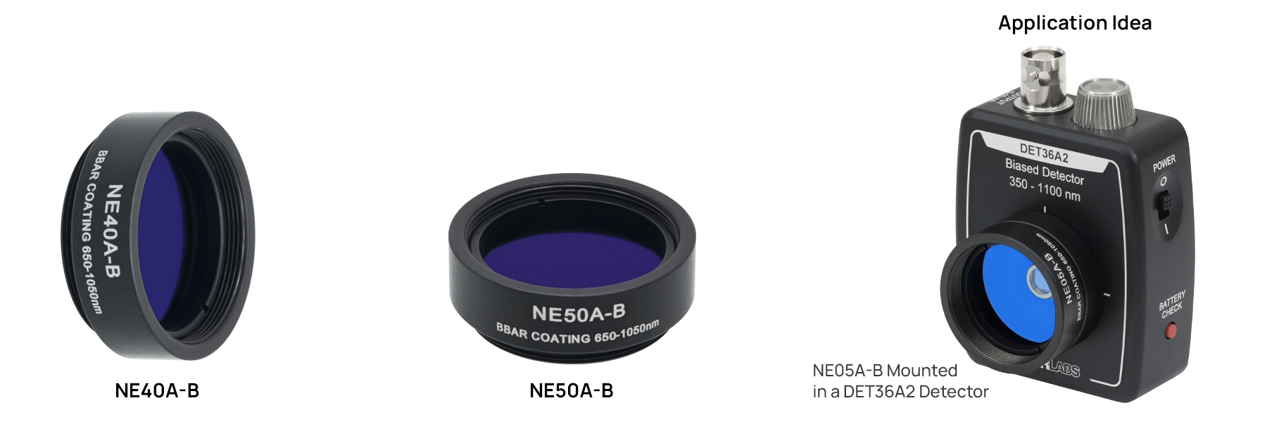 NDフィルター、マウント付き、ARコーティング付き