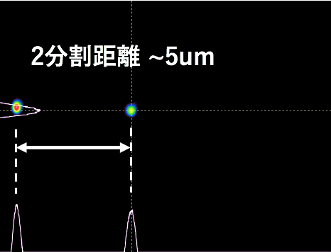 SLM2点分岐プロファイル① 2点間距離〜5μm